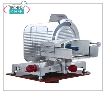 TECHNOCHEF - Manual Flywheel Slicer, blade Ø 300 mm, Professional, Mod.300 / 10 FLYWHEEL manual slicer, blade diameter 300 mm, standard color RED or customizable in the RAL Scale, weight 44.5 kg, dim.mm.775x570x680h