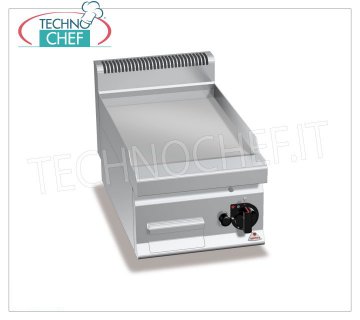 GAS FRY TOP with SMOOTH PLATE in MULTIPAN, TOP module, Mod.G7FL4B GAS FRY TOP with SMOOTH PLATE, BERTOS, MACROS 700 Line, MULTIPAN Series, 1 TOP module with 395x500 mm COOKING ZONE, thermal power Kw.6,9, Weight 38 Kg, dim.mm.400x700x290h