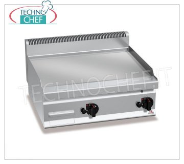 GAS GRIDDLE with SMOOTH PLATE in Multipan, TOP module, Mod.G7FL8B-2 GAS GRIDDLE with SMOOTH PLATE, BERTOS, MACROS 700 line, MULTIPAN series, DOUBLE TOP module with 795x500 mm COOKING AREA, INDEPENDENT CONTROLS, thermal power 13.8 kW, weight 70 Kg, dim.mm.800x700x290h