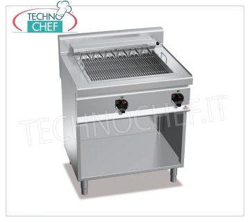 TECHNOCHEF - ELECTRIC GRILL, DOUBLE MODULE ON OPEN COMPARTMENT, Kw.8,16, Mod.E7CG80M ELECTRIC GRILL, BERTOS, MACROS 700 Line, ELECTRIC GRILL Series, DOUBLE module on OPEN COMPARTMENT, INDEPENDENT CONTROLS, V.400/3+N, Kw.8,16, Weight 92 Kg, dim.mm.800x700x900h