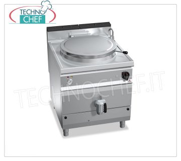 TECHNOCHEF - 100 liter gas cylindrical saucepan, indirect heating, Mod.G9P10I 100 liter GAS CYLINDRICAL POT, BERTOS, MAXIMA 900 line, HIGH-TECH Series, with indirect heating, thermal power Kw.20.9, Weight 139 Kg, dim.mm.800x900x900h