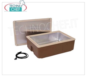 DRY HEATED isothermal container for food STORAGE, Mod.FLORIDA HEATED thermal container in shockproof ABS, for keeping hot, cold or frozen foods, reachable temperature max 78°C, capacity 31 litres, version with TOP OPENING, V.230/1, Kw.0.15, Weight 5 Kg, dim .mm.610x435x230h