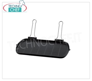 ILSA - Enamelled cast iron grill plate Enamelled cast iron grill pan with folding handle, ILSA , cm.50x27