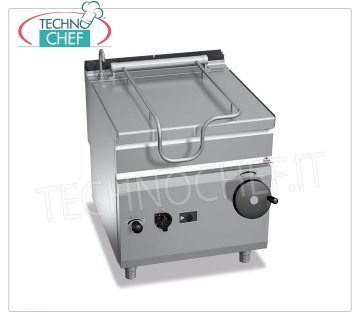 Technochef - Gas Bratt Pan, Manual Overturning, Capacity lt.80, Mod.G9BR8/I Gas tilting bratt pan, BERTOS, MAXIMA 900 Line, MAXI-80 Series, with 80 l stainless steel tank, manual tilting, Thermal power Kw.20, Weight 147 Kg, dim.mm.800x900x900h