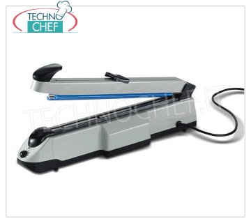 MANUAL HEAT SEALER with CUTTER for ENVELOPES, Sealing length 400 mm - NEW BARGAIN PRICE MANUAL HEAT SEALER with CUTTER for all types of plastic bags for food, welds up to 2 mm thick for a length of 400 mm, sealing temperature max 150 ° C, V.230 / 1, Kw 0.7, weight 4 , 5 kg, dimensions 75x555 mm