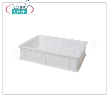 Boxes for pizza dough-loaves 40x30x10h cm, White color Pizza dough loaf-holder box, stackable in food-grade polyethylene, White color, dim.mm.400x300x100h