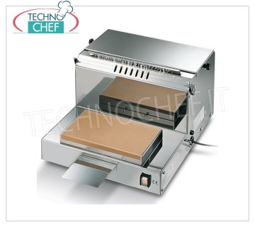 TECHNOCHEF - Manual packaging machine, Film rolls 400 mm, Mod. DISPENSER 40M STAINLESS STEEL PACKAGING MACHINE - FILM DISPENSER, HEATING SURFACE mm 290x165, FILM CUTTING by means of a LOW VOLTAGE HOT WIRE, suitable for film rolls mm 400, V 230/1, kw 1,15, dimensions mm 465x500x290