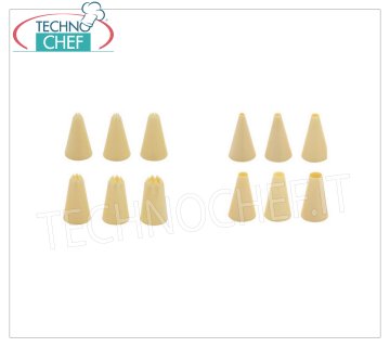 Nozzles for decorator bag Plastic nozzle with scalloped hole for decorating -- Available in packs of 6 pieces