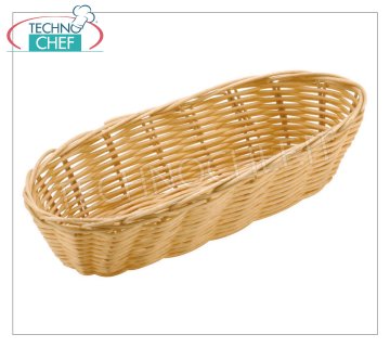 Bread baskets Oblong bread basket for baguettes, made of Polypropylene / Polyrattan, stackable, dishwasher safe, available in 2 sizes