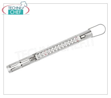 Pin thermometers Mercury sugar thermometer, with protection frame, range from + 80 ° C to + 200 ° C, 30 cm long