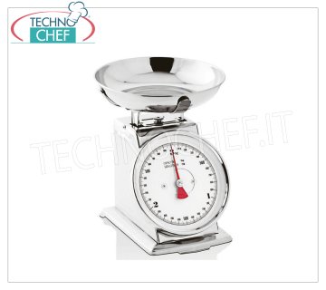 Mechanical scales Mechanical scale, stainless steel, with rotary dial, diameter 25 cm, capacity 20 kg, division 100 grams