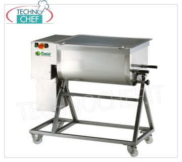 FIMAR - Stainless steel meat mixer, 2 blades, max bowl capacity 50 Kg, mod.50C2PN Stainless steel meat mixer, with 50 kg tilting bowl, 2 removable blades, V.400/3, Kw.1,5, Weight 100 Kg, dim.mm.800x570x1040h