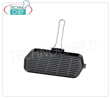 ILSA - Enamelled cast iron grill plates Enamelled cast iron grill pan with folding handle, ILSA , CM.30X21