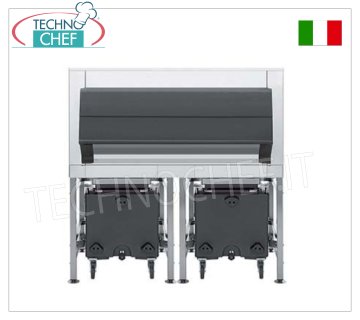 Ice storage, highly insulated, includes 2 trolleys, capacity 613 + 146 Kg, weight 142 Kg, dim.mm.1753x1267x1803h