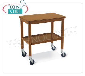 Gueridon trolleys Gueridon trolley in walnut-colored solid wood, dimensions 770x400x800h mm