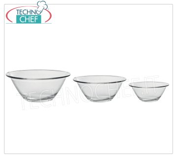 Glass salad bowls and bowls by BORMIOLI ROCCO CUP, Mister Chef Tempered Stackable Line, cm.9, Brand BORMIOLI ROCCO -- Available in packs of 36 pieces