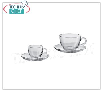 Glass coffee - cappuccino cups COFFEE CUP WITH DISH, PASABAHCE, Basic Line