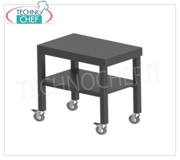 Wooden service trolleys Service trolley in CHARCOAL matt lacquered wood, with 2 shelves, push handle, max capacity Kg.30, dim.mm.1000x450x840h