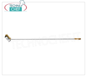 LILLY - Swivel Brass Brush for Oven, Mod.70928 Swivel brass brush for oven, with scraper, stainless steel handle and wooden terminal, 180 cm.