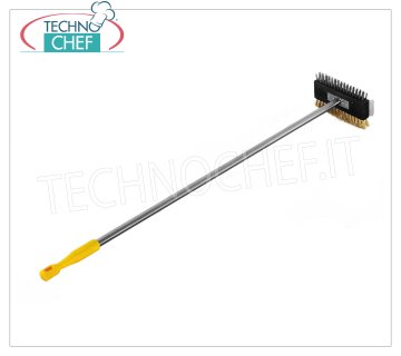 LILLY - Double Stainless Steel / Brass Brush for Oven 105 cm, Mod.70930 Double stainless steel / brass brush for oven, with aluminum scraper, stainless steel handle and polypropylene end piece, 105 cm.