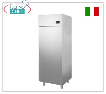Technochef - 1 Door Refrigerated Cabinet, Professional, Stainless Steel, 700 lt, Temp.0°/+8°C, Ventilated, Class C 1 door refrigerated cabinet, 700 lt, temp.0°/+8°C, Ventilated, Ecological in Class C, Gas R290, V.230/1, Kw 0.238, dim.mm.720x800x2020h