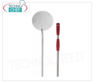 Round Stainless Steel Pizza Peel, diameter 15 cm, with Fixed and Sliding Wooden Handle PALINO Round pizza in 18/10 stainless steel, diameter 15 cm, 150 cm stainless steel handle, Fixed wooden sliding handle