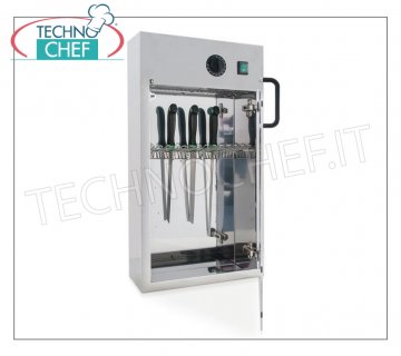 Sterilizers for knives and tools STERILIZER UV STAINLESS STEEL KNIVES for wall, capacity 12 KNIVES, Kw.0.16, dim.mm.360x130x670h