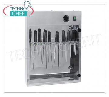 Sterilizers for knives and tools STERILIZER UV STAINLESS STEEL KNIVES for wall, capacity 20 KNIVES, Kw.0.16, dim.mm.510x130x670h