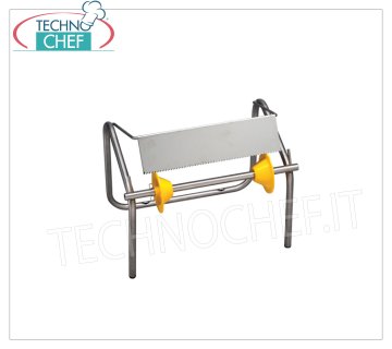 Stainless steel wall roll holder Stainless steel wall roll holder, for rolls with a max diameter of 350 mm, toothed blades for easy cutting of the paper, weight 1.5 kg, dim.mm.392x275x345h.