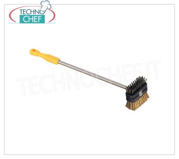 LILLY - Double Stainless Steel / Brass Brush for Oven 90 cm, Mod.76759 Double stainless steel / brass brush for oven, with stainless steel handle and polypropylene end piece, 90 cm.