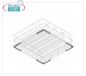 Inclined wine glass rack with 4 compartments, max. Ø 120 mm, dimensions 500x500x180 mm