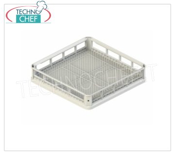 Square basket for glasses, narrow mesh, dim.mm.500x500x100h