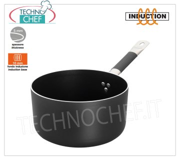 Technochef - HIGH CASSEROLE 1 handle in NON-STICK Aluminum for INDUCTION HIGH CASSEROLE 1 handle in NON-STICK ALUMINUM with INDUCTION BOTTOM 10 mm, diameter 160 mm, height 80 mm, capacity lt. 1,7.