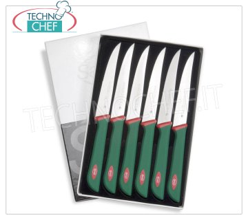 Sanelli - PACK OF PROFESSIONAL CUT KNIVES 6 PCS PREMANA, Mod. 903606 Pack of 6 rib knives, PREMANA PROFESSIONAL line, with semi-rigid, serrated and pointed blade, length 6 cm.