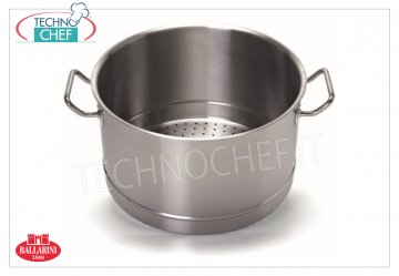 Ballarini Professionale - STEAM COOKING BASKET 2 handles in 18/10 STAINLESS STEEL, Series 9200 STEAM COOKING BASKET 2 handles, 9200 SERIES, in 18/10 STAINLESS STEEL, diameter mm.280, high mm.170