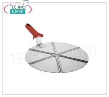 TECHNOCHEF - Aluminum Plate for Pizza, Ø 40 cm, Mod.941A / 40 Pizza tray in anodized aluminum, for cutting with 6 segments, diameter 40 cm.