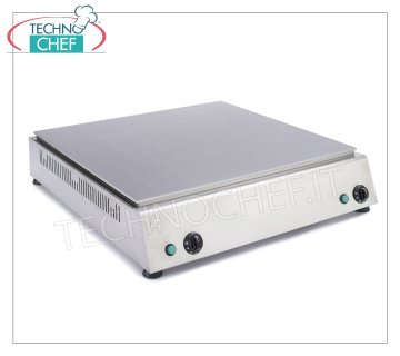 TECHNOCHEF - Professional Electric Counter-top Cooker, 4 piadine Ø 30 cm, Mod. 999.1635 ELECTRIC jet-cooker with 430 stainless steel plate for 4 wraps of diam.300, with thermostatic control, Three-phase V.400 / 3, Kw 2.5 + 2.5, dim.mm.760x800x150h
