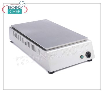 TECHNOCHEF - Professional Electric Bench Piadina Warmer, 2 piadine Ø 30 cm, Mod.999.1646 ELECTRIC coil heater with 430 stainless steel plate for 2 piadine diam.300, with thermostatic control, V.230 / 1, W.1x1700, dim.mm.420x800x150h