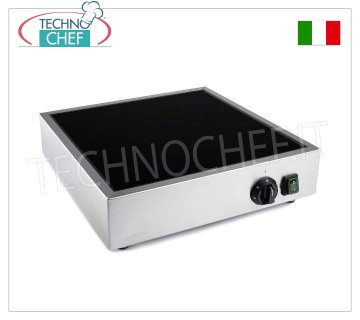 TECHNOCHEF - Professional Electric Piadine Warmer in Glass Ceramic, Mod.999.1898 ELECTRIC Piadina Warmer in GLASS CERAMIC with ENERGY REGULATOR, suitable for pre-cooked Piadina, V.230/1, Kw.1x1,7, dim.mm.400x400x90h
