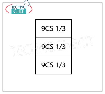 TECHNOCHEF - Set of 3 1/3 Baskets for Pasta Cooker, Mod.9CP3