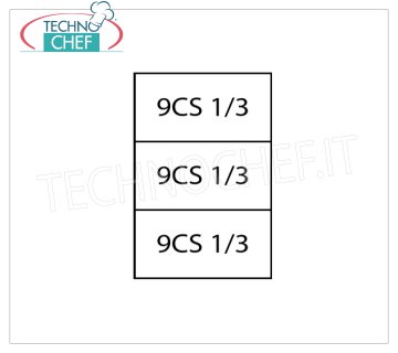 TECHNOCHEF - Set 3 Baskets 1/3 for pasta cooker, Mod.9CP3 Set 3 Baskets 1/3 for Pasta Cooker Line 900