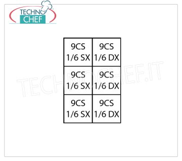 TECHNOCHEF - Set of 6 1/6 Baskets for Pasta Cooker, Mod.9CP4