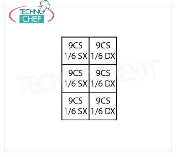 TECHNOCHEF - Set 6 Baskets 1/6 for pasta cooker, Mod.9CP4 Set 6 Baskets 1/6 for Pasta Cooker Line 900