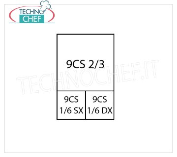 TECHNOCHEF - Set 1 Basket 2/3 + 2 Baskets 1/6 for Pasta Cooker, Mod.9CP6