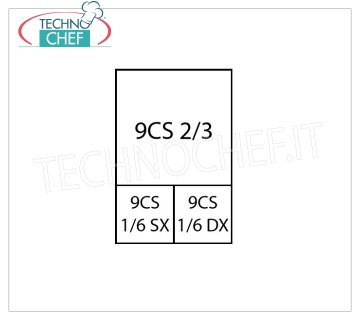 TECHNOCHEF - Set 1 Basket 2/3 + 2 Baskets 1/6 for pasta cooker, Mod.9CP6 Set 1 Basket 2/3 + 2 Baskets 1/6 for Pasta Cooker Line 900