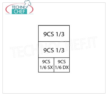 TECHNOCHEF - Set of 2 Baskets 1/3 + 2 Baskets 1/6 for Pasta Cooker, Mod.9CP7