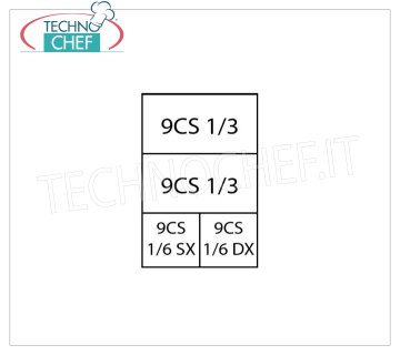 TECHNOCHEF - Set 2 Baskets 1/3 + 2 Baskets 1/6 for pasta cooker, Mod.9CP7 Set 2 Baskets 1/3 + 2 Baskets 1/6 for Pasta Cooker Line 900