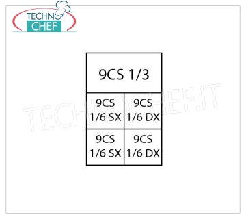 TECHNOCHEF - Set 1 Basket 1/3 + 4 Baskets 1/6 for Pasta Cooker, Mod. 9CP8