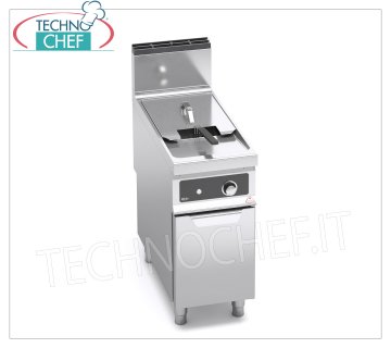 TECHNOCHEF - GAS FRYER on CABINET, 1 TANK of lt. 20, Bflex Electronic Controls, Mod.9GL20M-BF GAS FRYER on MOBILE, BERTO'S, MAXIMA 900 Line, TURBO Series, 1 20 lt. TANK, Bflex Electronic Controls, thermal power Kw.17,5, Weight 59 Kg, dim.mm.400x900x900h