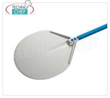 GI.METAL - Round Aluminum Pizza Shovel, Super Professional Line Round pizza shovel completely in aluminum alloy, Super Professional Line light, flexible and resistant, 330 mm diameter, handle length 1500 mm.